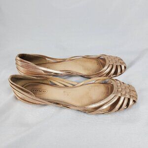 Coach Women's Gold Ballet Flats